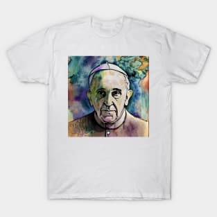 digital sketch of Pope Francis T-Shirt